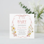 Invitation Baby in Bloom Bow Girl Fleur sauvage Butterfly Dou (Debout devant)