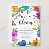 Invitation Baby in Bloom Bright & Bold Floral Baby shower (Devant)