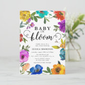 Invitation Baby in Bloom Bright & Bold Floral Baby shower (Debout devant)