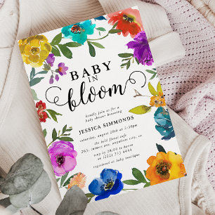 Invitation Baby in Bloom Bright & Bold Floral Baby shower