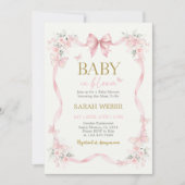 Invitation Baby in Bloom Butterfly Wildflower Baby Shower (Devant)
