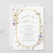 Invitation Baby in Bloom Chic Baby shower Fleur sauvage (Devant)