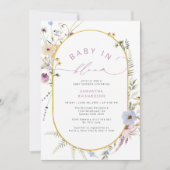 Invitation Baby in Bloom Chic Baby shower Fleur sauvage (Devant)
