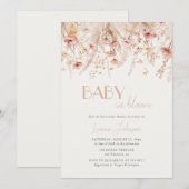 Invitation Baby in Bloom Coquelicots d'Automne Baby Shower (Devant / Derrière)