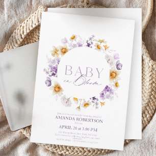 Invitation Baby in Bloom - Elégant Baby shower Floral