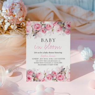 Invitation Baby in Bloom - Elégant Baby shower Floral
