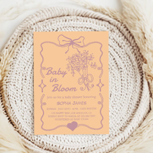 Invitation Baby in Bloom - Elégant Baby shower Floral