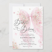 Invitation Baby in Bloom Elegant Blush Pink Bow Baby Shower (Devant)