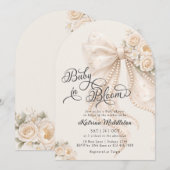 Invitation Baby in Bloom Elegant Bow Baby Shower (Devant / Derrière)