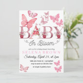 Invitation BABY In Bloom – Elegant Butterfly Baby Shower card (Debout devant)