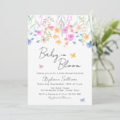 Invitation Baby In Bloom Fête de Naissance Florale (Debout devant)