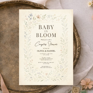 Invitation Baby in Bloom Fête Florale pour Couple Baby Shower