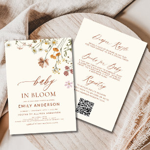 Invitation Baby In Bloom Fleur sauvage All in One Baby shower