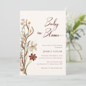 Invitation Baby in Bloom Fleur sauvage Baby shower Boho (Debout devant)