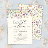 Invitation Baby in Bloom Fleur sauvage Baby shower Boho