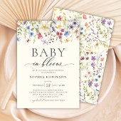 Invitation Baby in Bloom Fleur sauvage Baby shower Boho