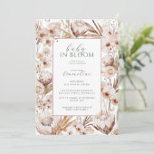 Invitation Baby In Bloom Fleur sauvage Baby shower Boho (Debout devant)