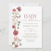 Invitation Baby in Bloom Fleur sauvage Baby shower fille (Devant)