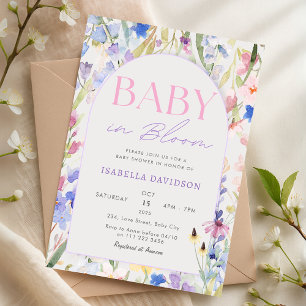Invitation Baby in Bloom Fleur sauvage Baby shower Floral