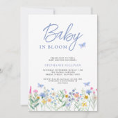 Invitation Baby in Bloom Fleur sauvage Baby shower garçon (Devant)
