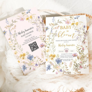 Invitation Baby in Bloom Fleur sauvage Baby shower Garden