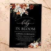 Invitation Baby in Bloom Fleur sauvage Baby shower noir