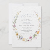 Invitation Baby in Bloom Fleur sauvage Baby shower rustique (Devant)