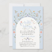 Invitation Baby in Bloom Fleur sauvage Blue Boy Baby shower (Devant)