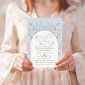 Invitation Baby in Bloom Fleur sauvage Blue Boy Baby shower