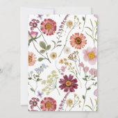 Invitation Baby In Bloom Fleur sauvage Dusty Rose Baby shower (Dos)