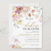 Invitation Baby in Bloom Fleur sauvage Twins Baby shower (Devant)