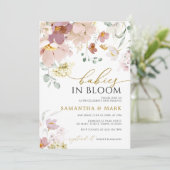 Invitation Baby in Bloom Fleur sauvage Twins Baby shower (Debout devant)