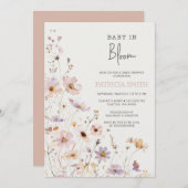 Invitation Baby in Bloom Fleurs sauvages Baby shower bébé fil (Devant / Derrière)