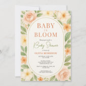 Invitation Baby in Bloom Floral Botanical Baby Shower (Devant)
