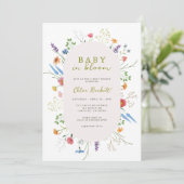 Invitation Baby In Bloom Garden Baby Shower (Debout devant)