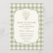 Invitation Baby in Bloom Gingham Baby Shower (Devant)