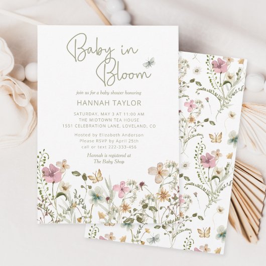Invitation Baby in Bloom Girl Baby shower