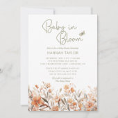Invitation Baby in Bloom Girl Boho Baby shower (Devant)