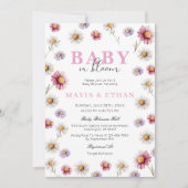 Invitation Baby in Bloom Invitation, Baby shower Fleur sauvag (Devant)
