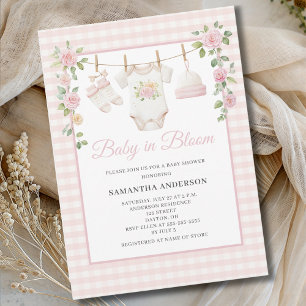 Invitation Baby In Bloom Linge de Bébé Rose Fleurie Baby Show