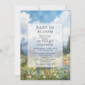 Invitation Baby In Bloom Mountain Photo QR Code Baby Shower (Devant)