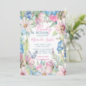 Invitation Baby In Bloom Pastel Baby shower Fleur sauvage (Debout devant)