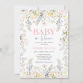 Invitation Baby in Bloom Pastel Wildflowers Baby Shower (Devant)