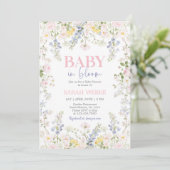 Invitation Baby in Bloom Pastel Wildflowers Baby Shower (Debout devant)