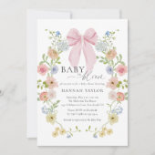 Invitation Baby in Bloom Pink Bow Baby Shower (Devant)