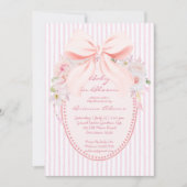 Invitation Baby in bloom retro preppy bow baby shower (Devant)