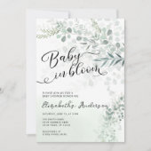 Invitation Baby in Bloom Sage Baby shower vert (Devant)