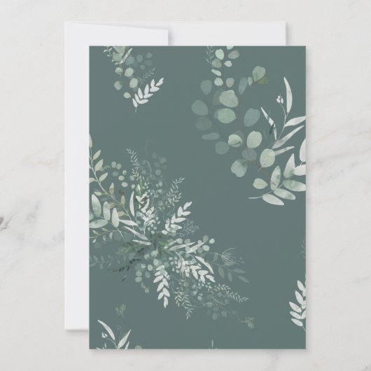 Invitation Baby in Bloom Sage Baby shower vert (Dos)