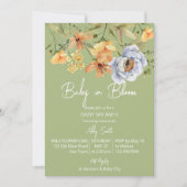 Invitation Baby in bloom sage green baby shower  (Devant)