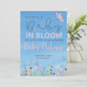 Invitation Baby in bloom. Spring Baby shower invnitation (Debout devant)
